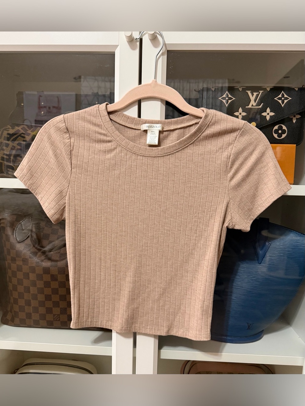 Bozzolo Ribbed Short Sleeve Tee - Mauve
